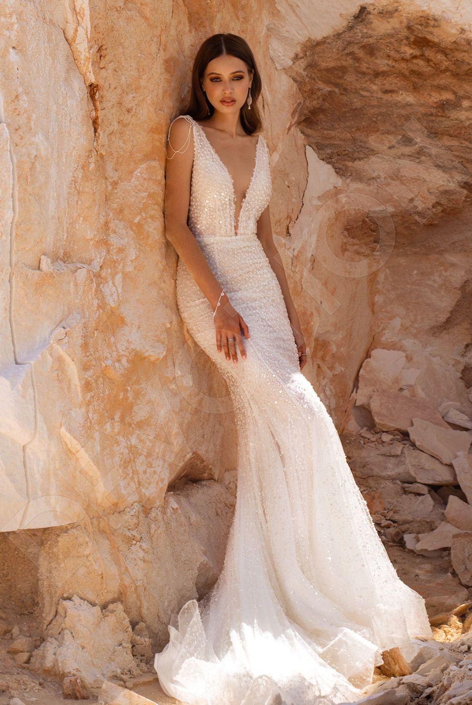 ivory and gold mermaid wedding dress Nyx Wedding Dress