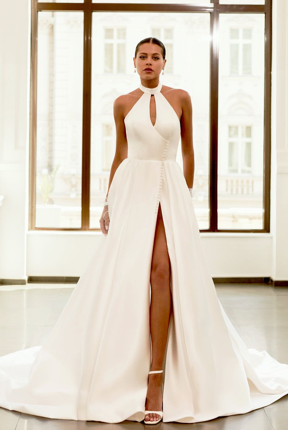 halter wedding dress a line Wedding dress ND-006 main image 0
